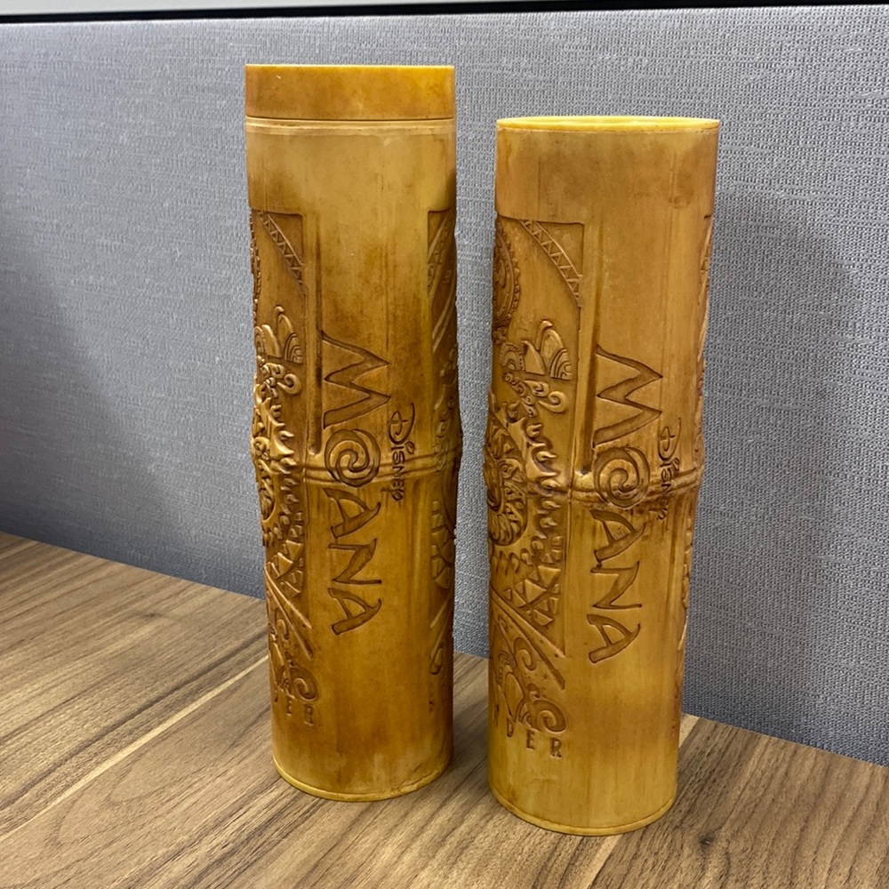 2 Disney Parks Moana tiki sipper souvenir cups
